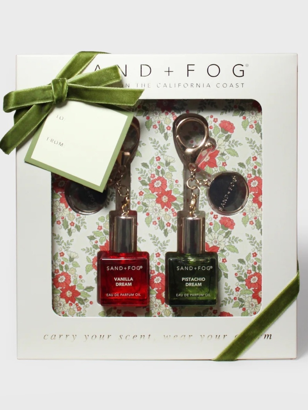 SAND + FOG Bag Charm Perfume Oil Rollerball Set- Vanilla Dream + Pistachio Dream